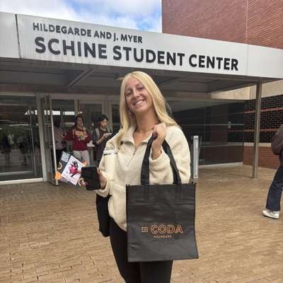 College Student With Free Swag